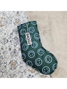 Baggu Puffy Holiday Stocking Forest Happy BNWT
